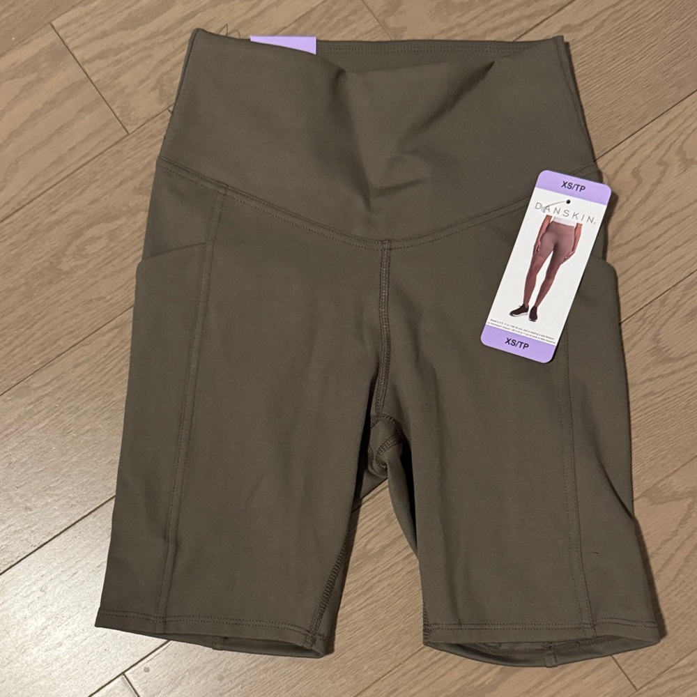 XS - Danskin Women's Bike Shorts - Army Green